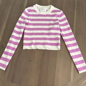 Zara Girl’s cropped striped sweater, size 13-14